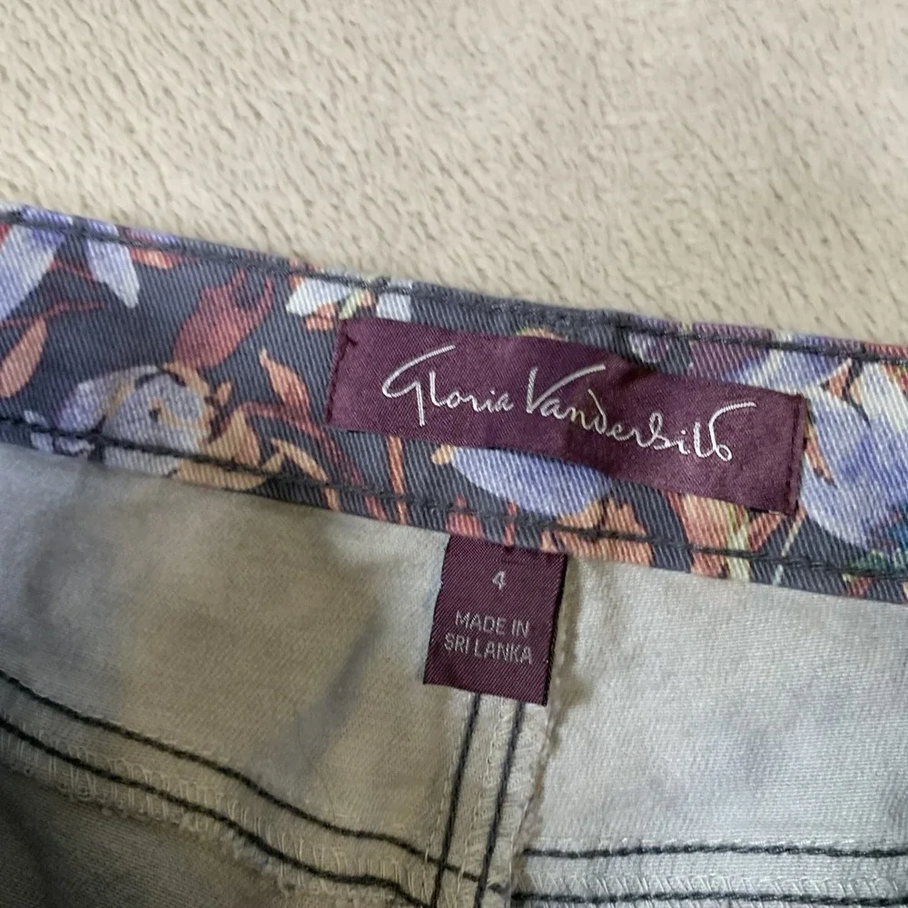 Gloria Vanderbilt Pants‎ Womens 4 Gray Floral Amanda Straight Leg Stretch Cotton - Picture 10 of 14